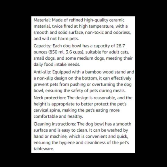 New Ceramic Small Pet Food & Water Bowl Set with Stand - Picture 5 of 6